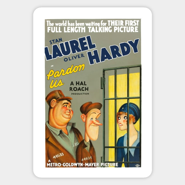 Laurel & Hardy - Pardon Us Sticker by RockettGraph1cs